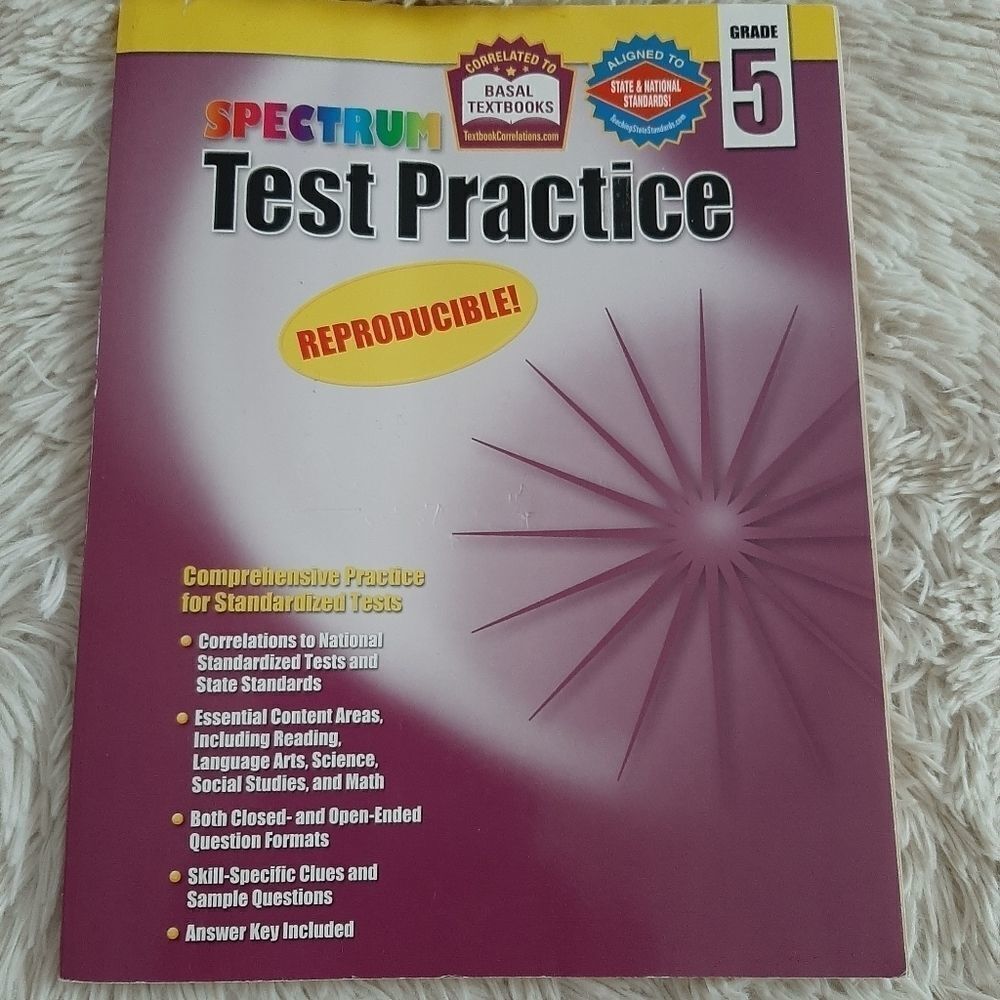 Spectrum test practice grade 5 homeschool workbook